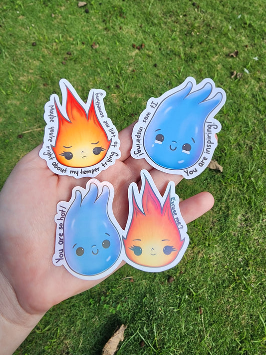 Fire Girl and Water Boy Stickers